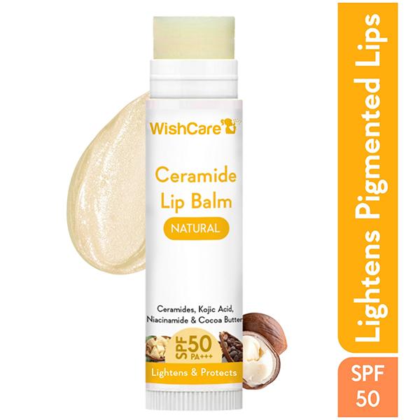 Netmeds | WishCare Ceramide Lip Balm with SPF50 PA+++ - Kojic Acid & Niacinamide - For Lip Lightening 5 gm