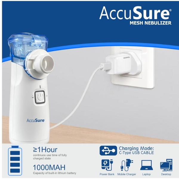 AccuSure Portable Mesh Nebuliser Machine (P02) 1's - Blood Pressure Monitors