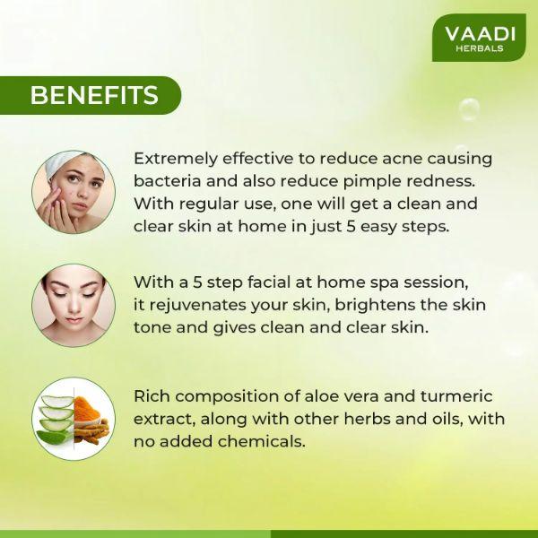 Vaadi Herbals Anti-Acne Aloe Vera Facial Kit with Green Tea Extract 70 gm - Facial Kits