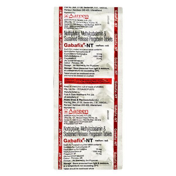 GABAFIX NT Tablet 10's - Neuropathic Pain-Dru