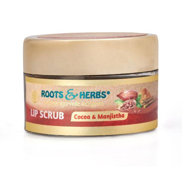 Netmeds | Roots & Herbs Lip Scrub - Cacao & Manjishtha 10 gm