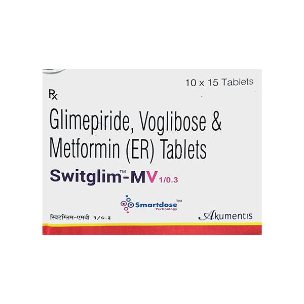 SWITGLIM MV 1/0.3 Tablet 15's - Diabetes-Ant
