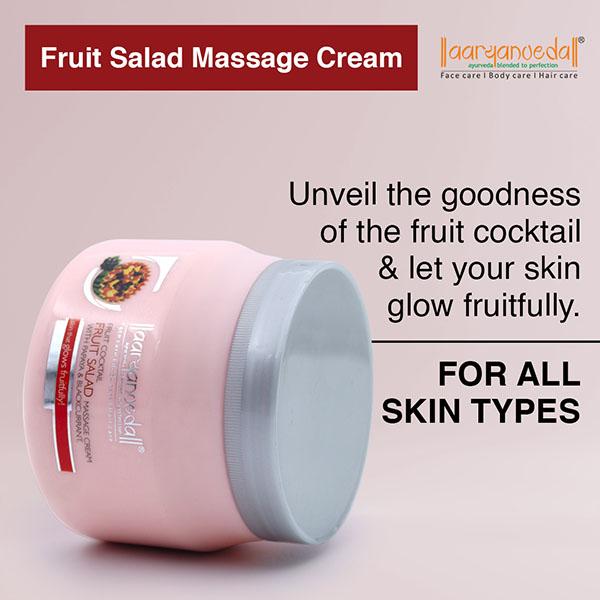 Aryanveda Fruit Salad Massage Cream - Papaya & Blackcurrant Extract 400 gm - Facial Kits