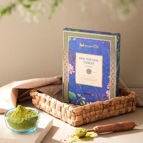 Netmeds | Fabessentials 100% Natural Indigo Powder Makes Hair Shiny Silky & Soft 120 ml
