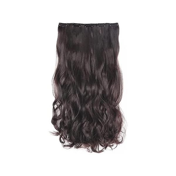 Netmeds | Bronson Professional Hair Extensions Out Curl 5 Clip-In 24 inch Natural Brown No 2 1's