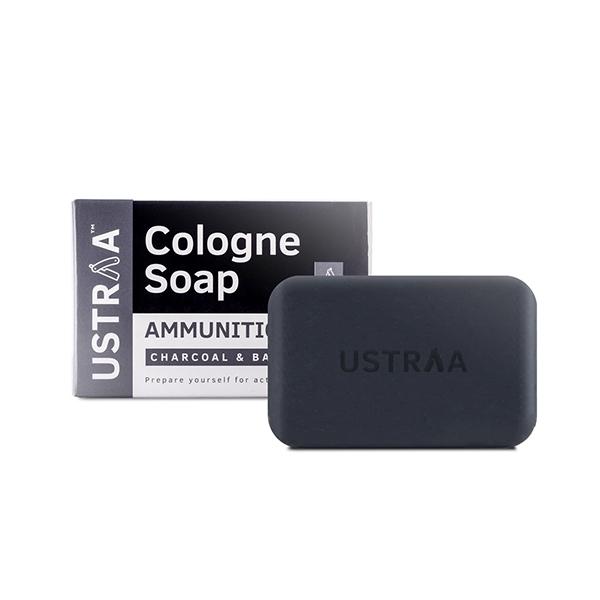 Ustraa Cologne Soap for Men - Ammunition - Charcoal & Bay Leaf (Pack of 3 X 125 gm) - Soaps