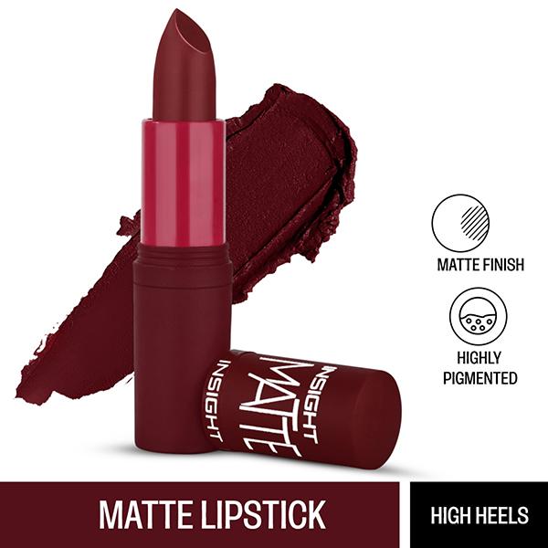 Netmeds | Insight Cosmetics Make Up Essentials Matte Lipstick - A12 High Heels 4.2gm