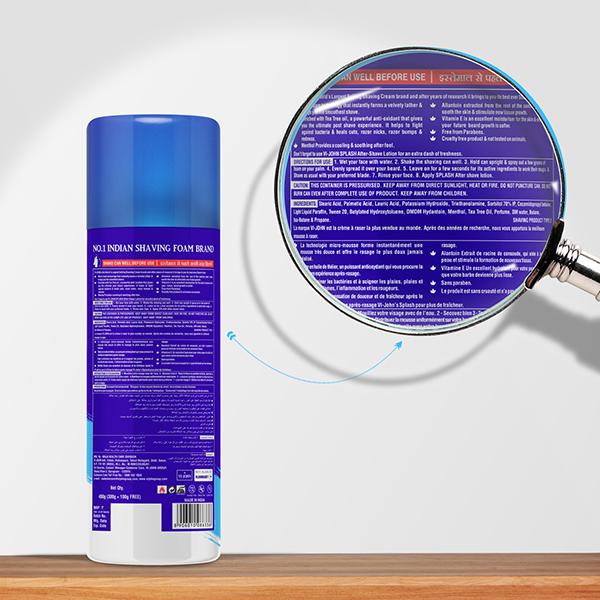 VI-JOHN Shaving Foam All Skin Type with Vitmin E and Anti-Bacterial 400ml , Shaving Foam for Men 2's - Shaving Foams