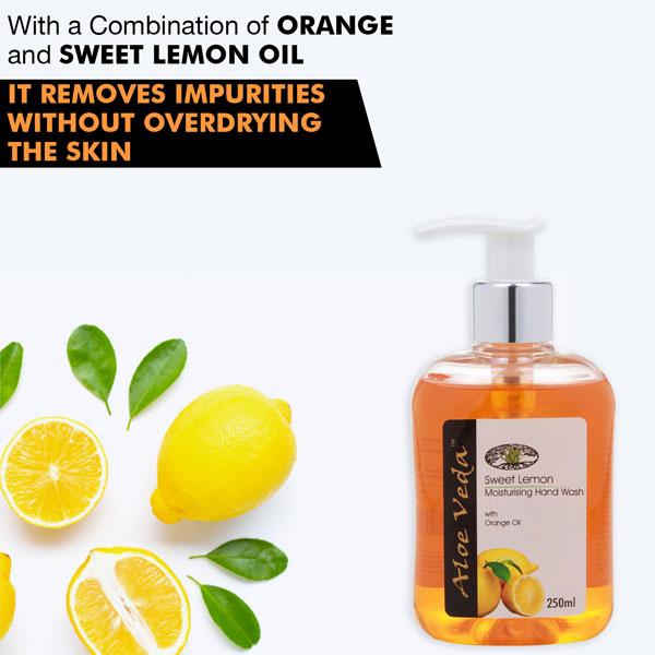 Aloe Veda Handwash - Orange & Sweet Lemon Oil 250 ml - Hand Wash & Soaps