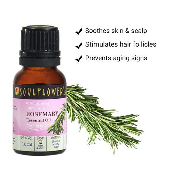 Soulflower Essential Oil - Rosemary 15 ml - Essential Oils