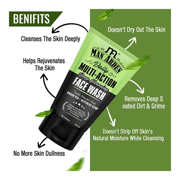Man Arden Daily Multi-Action Deep Cleansing Face Wash 100 ml - Face Washes