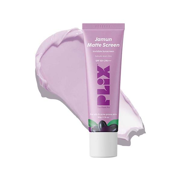 Netmeds | PLIX 0.1% Salicylic Acid Jamun Mattifying Lightweight Sunscreen SPF50+ PA+++, UVA, UVB Shield, Acne Reduction & Hydration for Women & Men, Suitable for All Skin Types 50 gm