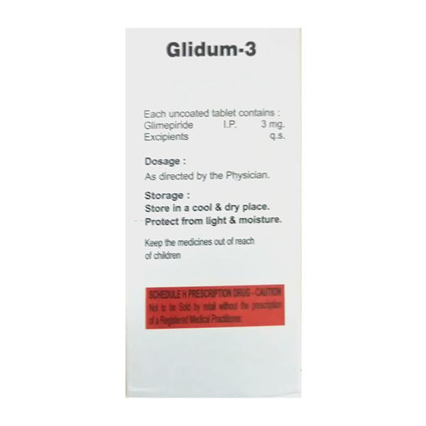 GLIDUM 3 Tablet 10's - Diabetes-Ant