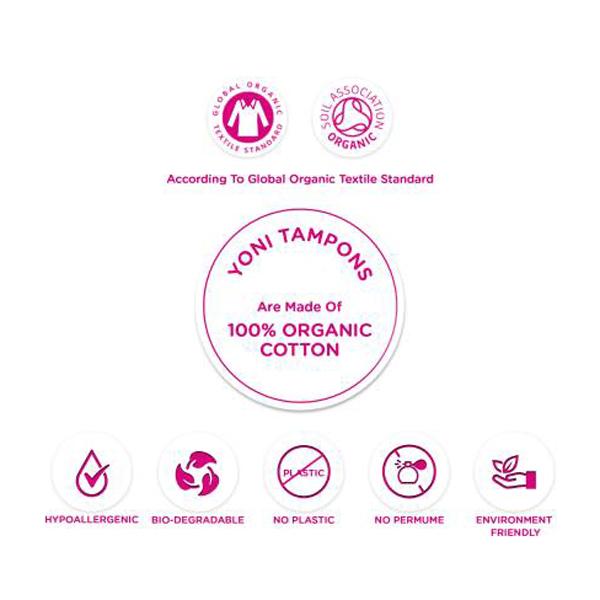 Yoni Organic Cotton Tampons - Light 16's - Tampons