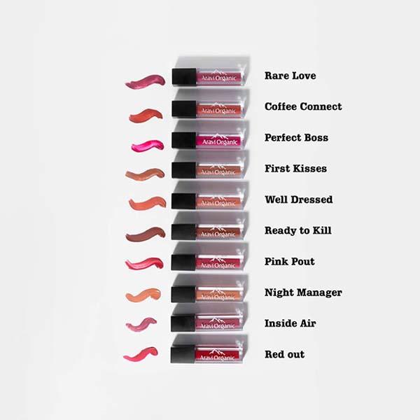 Aravi Organic Long Lasting Ultra Smooth Matte Liquid Lipstick - Well Dressed 1.5 ml - Liquid Lipsticks