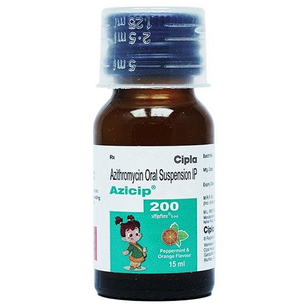 AZICIP 200 PEPPERMINT & ORANGE FLAVOUR Oral Suspension 15ml - Bacterial Infections-Mac