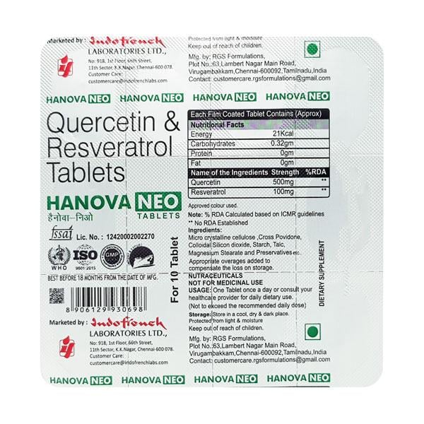 HANOVA NEO Tablet 10's - Supplements-Sup