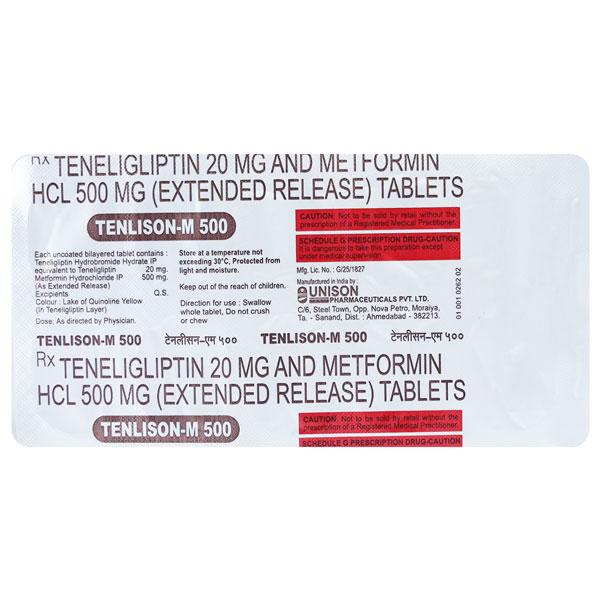 Tenlison M 500mg Tablet 10'S - Diabetes-Ant