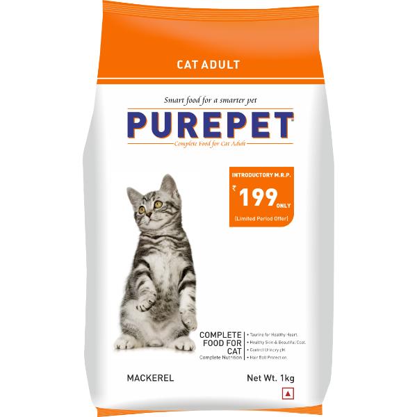 Netmeds | Purepet Adult Cat Food - Mackerel 1 kg