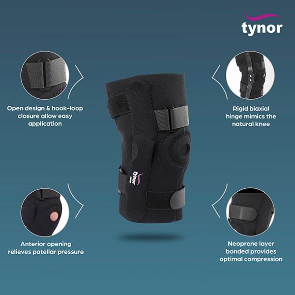 Tynor Knee Wrap Hinged (Neoprene) (M) (J 15) - Knee/Leg Supports