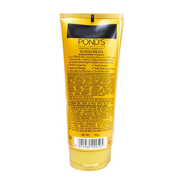 Pond's Sun Miracle SPF 50 PA+++ Creme Gel Sunscreen - Protect and Bright, with Niacinamide 100 g - Face Sunscreen