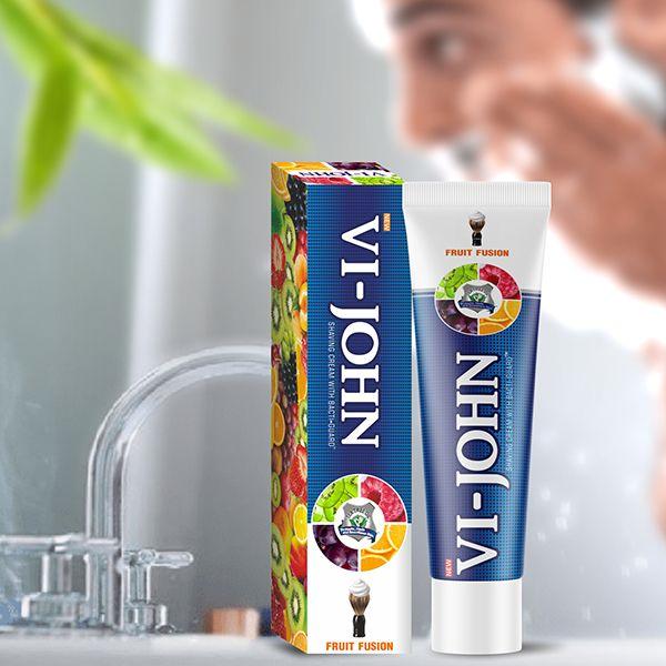 VI-John Shaving Cream Fruit Fusion with Tea Tree Oil and Bacti-Guard for All Skin Types 125 gm - Shaving Creams