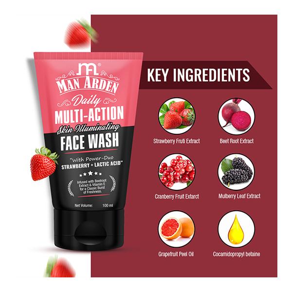Man Arden Daily Multi-Action Skin Illuminating Face Wash 100 ml - Face Washes