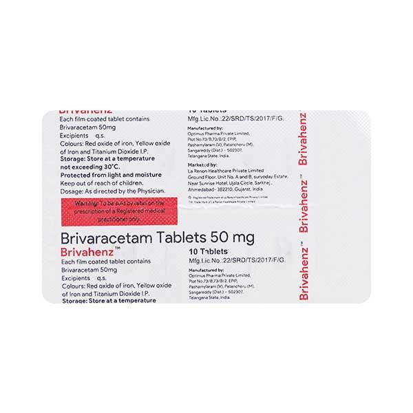 BRIVAHENZ 50 Tablet 10's - Epilepsy/Convulsion-Ant