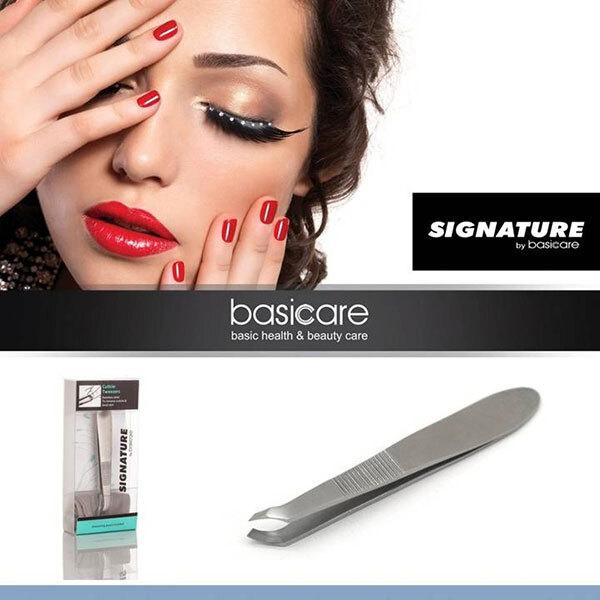 Basicare SINGNATURE CUTICLE TWEEZERS WITH POUCH 1's - Tweezers