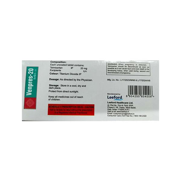 VENPRES 20 Tablet 10's - Hypertension-Ana