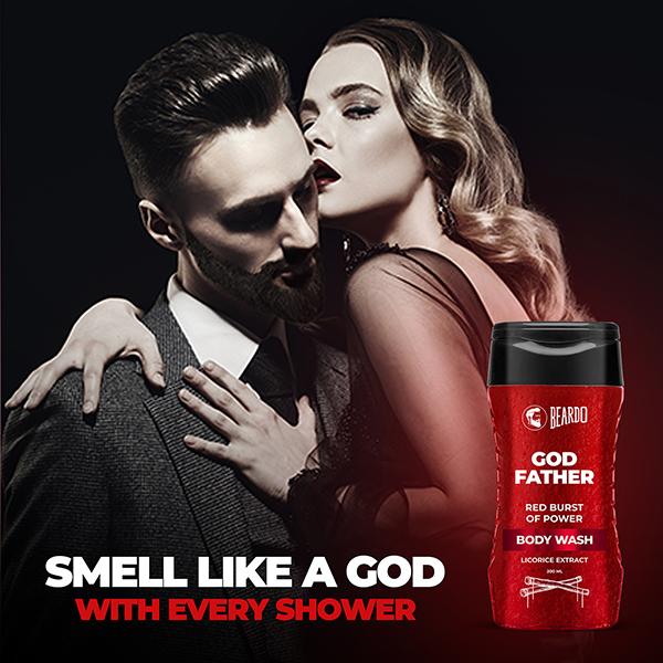 Beardo Godfather Red Burst of Power Body Wash for Men Licorice Extract 200ml - Shower Gels & Body Wash