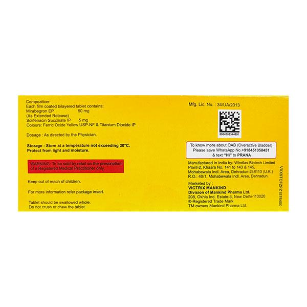 MIRABLAD S 50 Tablet 10's - Bladder And Prostate Disorders-Dru
