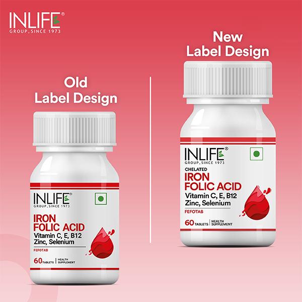 INLIFE Iron Folic Acid Tablets 60's - Multi-Vitamins