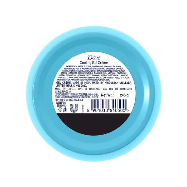 Dove Body Love Cooling Gel Creme Paraben Free 48hrs Hydration 245 gm - Face Moisturizers
