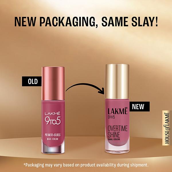 Lakme 9 To 5 Primer + Gloss Nail Color Berry Business 6 Ml - Nail Polish