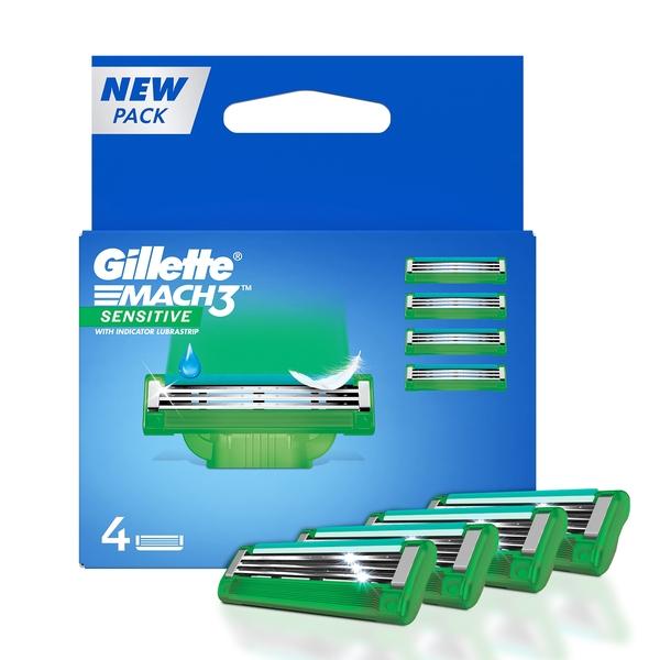 Netmeds | Gillette Mach 3 Sensitive Cartridges 4's