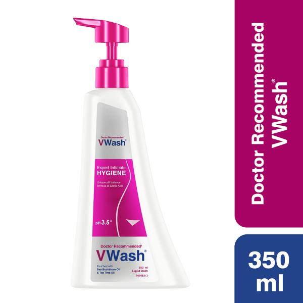 Vwash Plus Expert Intimate Hygiene PH 3.5 Enrich with Sea Buckthorn Oil and Tea Tree Oil 350ml - Panty Liners