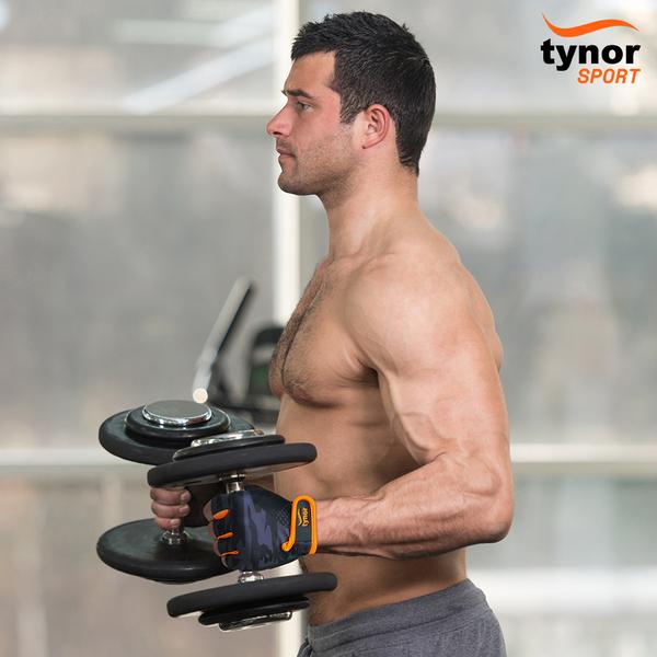 Tynor Sport Grip Gym Gloves - Black & Orange (S) 1's - Gym Accessories