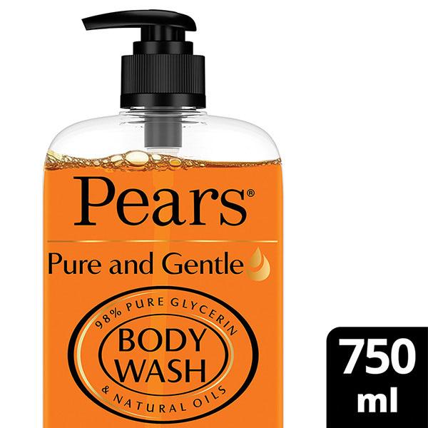 Pears Pure & Gentle Body Wash 98% Pure Glycerin And Natural Oils, 100% Shop Free, Dermatologically Tested 750ml - Shower Gels & Body Wash