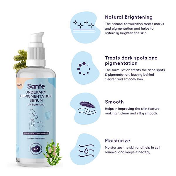 Sanfe Underarm Depigmentation Serum - Sea Grape & Green Seaweed 100 ml - Lotions & Creams