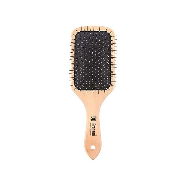 Netmeds | Bronson Professional Paddle Hair Brush Wooden with Steel Bristles 12's