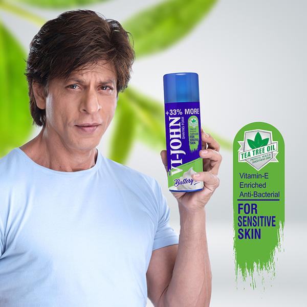 VI-John Shaving Foam for Sensitive Skin with Vitmin E and Anti-Bacterial 400gm each -Shaving Foam for Men 2's - Shaving Foams