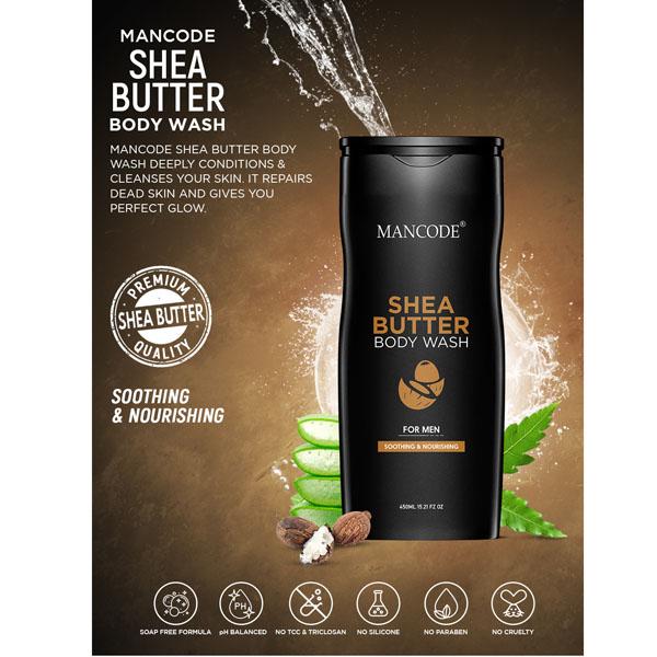 Mancode Shea Butter Body Wash 450 ml - Shower Gels & Body Wash