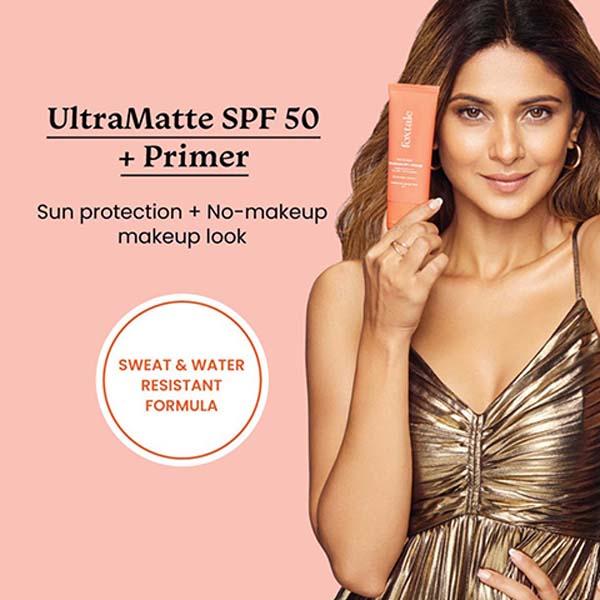 Foxtale Ultra Matte Spf 50 Pa++++ and Primer, Shade 3, No White Cast, Blurs Out Pores 50 ml - Face Creams