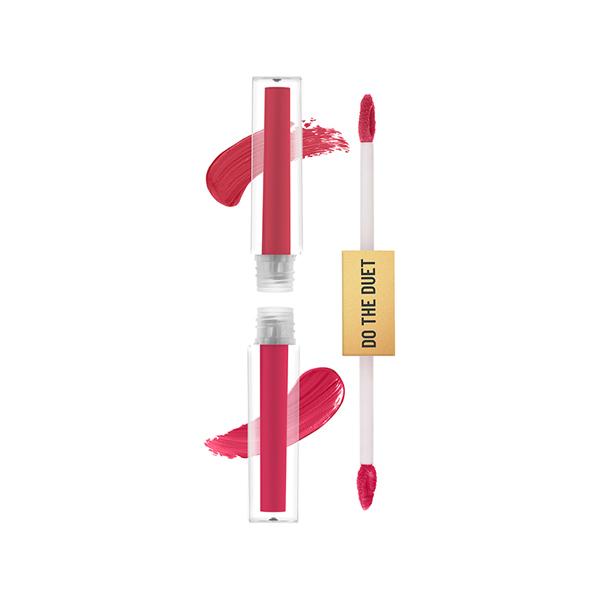 Netmeds | Swiss Beauty Select Do The Duet Lipstick, Matte Liquid Lipstick + Tinted Gloss Imperial Red 3 ml