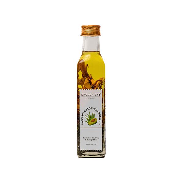 Netmeds | Dromen and Co Avocado and Aloevera Brew Oil Revitalises Dry, Frizzy and Damaged Hair 250 ml