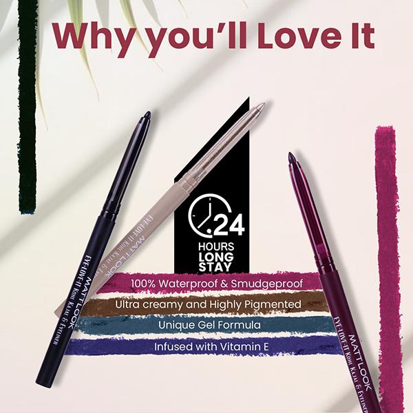 Matt Look Eye Love It Kohl Pencil Eyeliner & Kohl Kajal Golden Brown-07 0.2 gm - Eyebrow Pencils & Enhancers