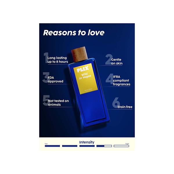 PLIX Wild In Vegas Perfume - Long Lasting & Premium Parfum, Fresh Fragrance, Mandarin, Gardenia, Sandalwood, Citrusy & Floral, For Everyday Use and all Occasions 100 ml - Perfumes (Edt/Edp)