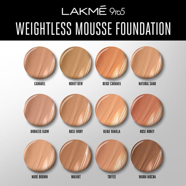 Lakme 9To5 Weightless Mousse Foundation Warm Mocha 25 Gm - Foundation