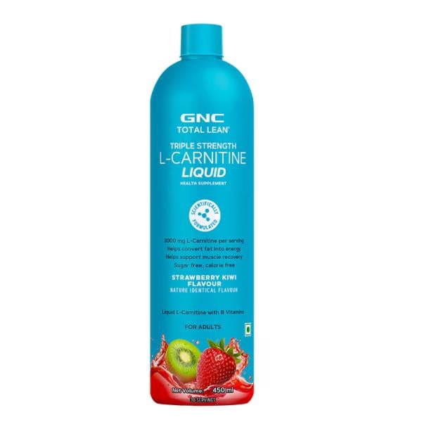 Netmeds | GNC Total Lean Triple Strength L - Carnitine Liquid - Strawberry Kiwi 450 ml